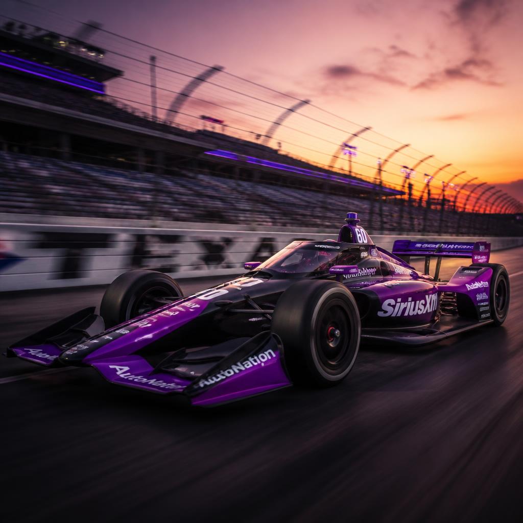 IndyCar open-wheel car racing on an oval